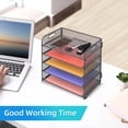 thumbnail image 2 of Paper Organizer Supeasy, bandeja para cartas con asa, 5 bandejas, color gris, 2 of 6