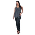 thumbnail image 4 of Blusa Maternidad Rayada Fresca Cómoda Ropa Embarazo Blusa Mujer Juvenil Tirantes Con Lazo Color Negro, 4 of 5