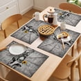 thumbnail image 5 of Funny Farm Animals Placemats Set of 8 Vintage Barn Grey Sunflowers Place Mats Indoor Wipeable Table Mats Washable Cloth Dining Table Placemats for Kitchen Holiday Party Home Decor 13x19 Inch, 5 of 9