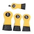 thumbnail image 2 of EHJRE 4Pcs Golf Head Covers Golf Club Headcovers Stylish Anti Scratch Golf Cue Protect Yellow, 2 of 9