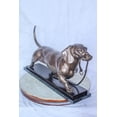 thumbnail image 6 of Nifao Detailed Dachshund Dog Walking Bronze Statue Mounted on Marble – Home Decor Sculpture, 29"L x 8"W x 15"H, 6 of 13