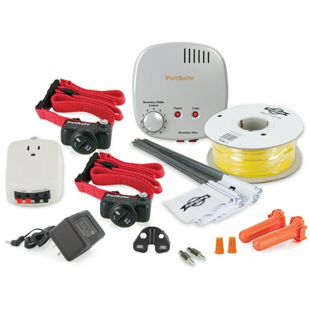 PetSafe Basic In-Ground Pet Fence for Dogs and Cats with 2 Waterproof and Battery-Operated Collars - Underground Electric Collar - From the Parent Company of Invisible Fence Brand for Pets 8lbs & up