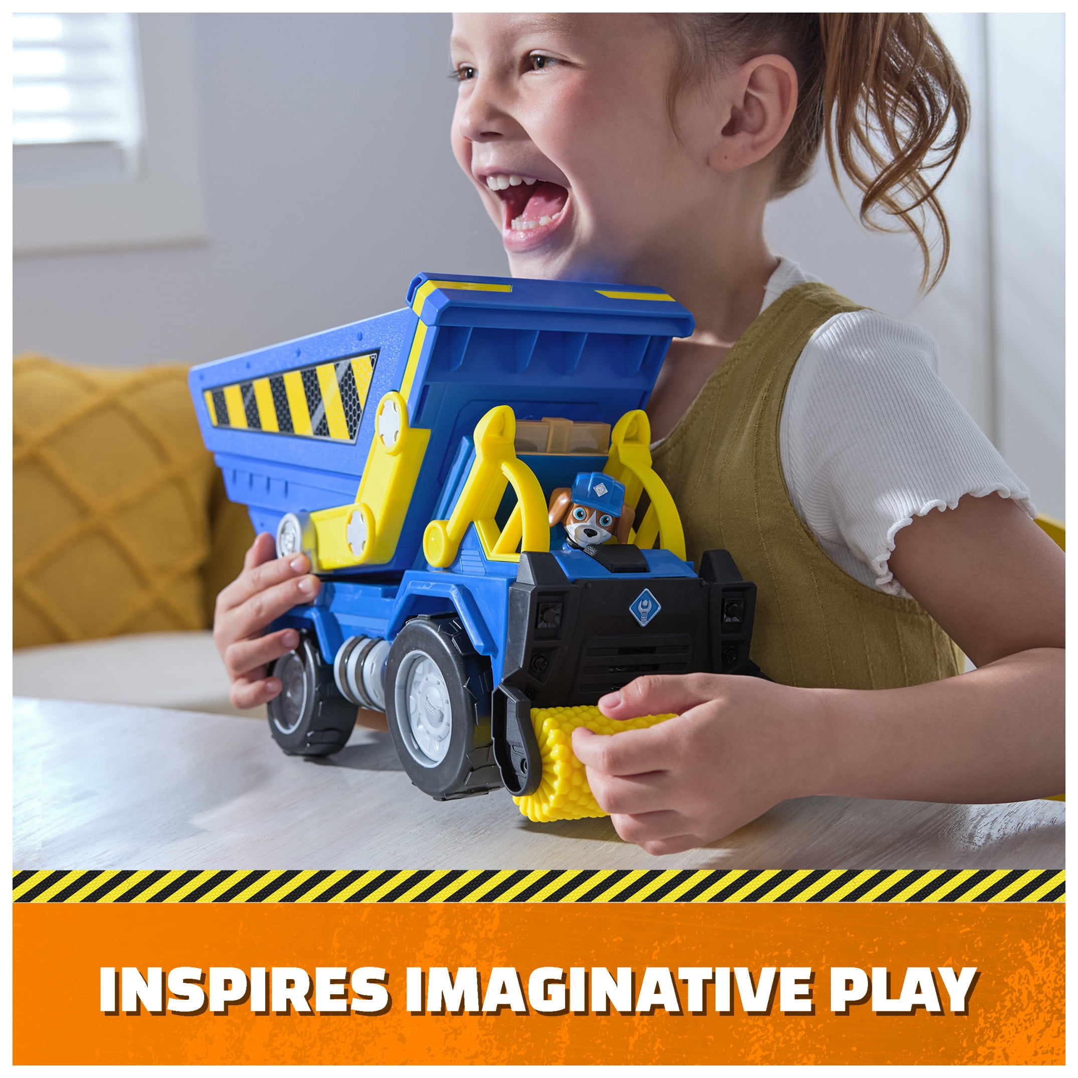 Rubble & Crew, Wheeler's Bark Yard Deluxe Dump Truck Construction Vehicle, for Ages 3 and up