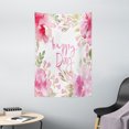 thumbnail image 1 of Country Tapestry, Abstract Farm Style Image of Watercolor Flowers Leaves Frame Like Image, Wall Hanging for Bedroom Living Room Dorm Decor, 40W X 60L Inches, Pale Pink and Green, by Ambesonne, 1 of 2