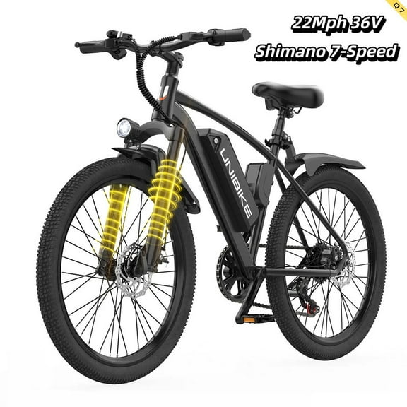 748W(Peek) Motor E Mountain Bike,26" Off-Road Tire for Adults,36V10AH Battary Electric Bike,22MPH Ebike Shimano 7-Speed Full Suspension UL2849