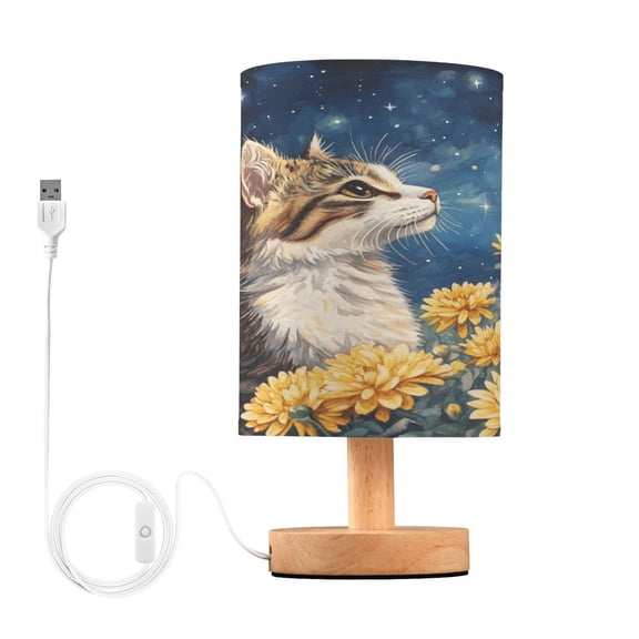 BZSMCE Lamp Modern Cat Among Flowers under Stars Creative Patter Night Light