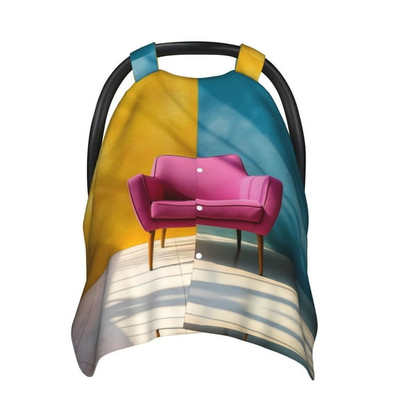 Car Seat Cover Baby - Bright Pink Chair Breathable Infant Car Seat Cover for Baby Carseat, Lightweight Comfort Baby Essentials Must Haves Newborn Stuff for Girl Boy