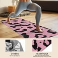 thumbnail image 4 of Pink and Black Of Leopard Print Hot Yoga Mat Towel Non Slip for Hot Yoga - Quick-Drying Yoga Mat Cover with 4 Corner Pockets with Travel Bag - Hot Yoga Towel Non Slip 74"x26", 4 of 6