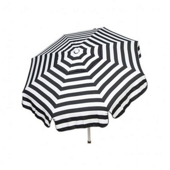 Heininger Holdings 1342 Parasol Italien de 6 Pi Rayures Acryliques Noir et Blanc - Mât de Plage