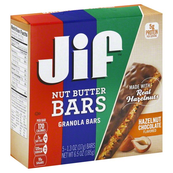 JM Smucker Jif Nut Butter Bars, 5 ea
