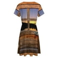 thumbnail image 5 of Timber Door with Window To Sunset And River Stock Dress Summer Street Style Dresses Female Short Sleeve Printed Sundress, 5 of 7
