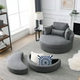 thumbnail image 4 of Upholstered with Linen - Swivel and Removable Cover - Living Room Relax - Comfortable Base, 4 of 6