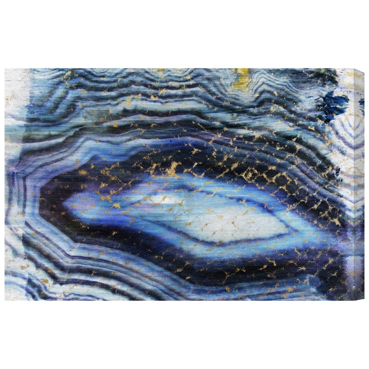 Oliver Gal 'Sea of Gold' Abstract Geodes Wall Art Blue and Gold