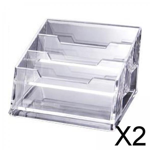 Soportes Transparentes para Tarjetas de Visita shamjiam Organizador para Escritorio 2 piezas