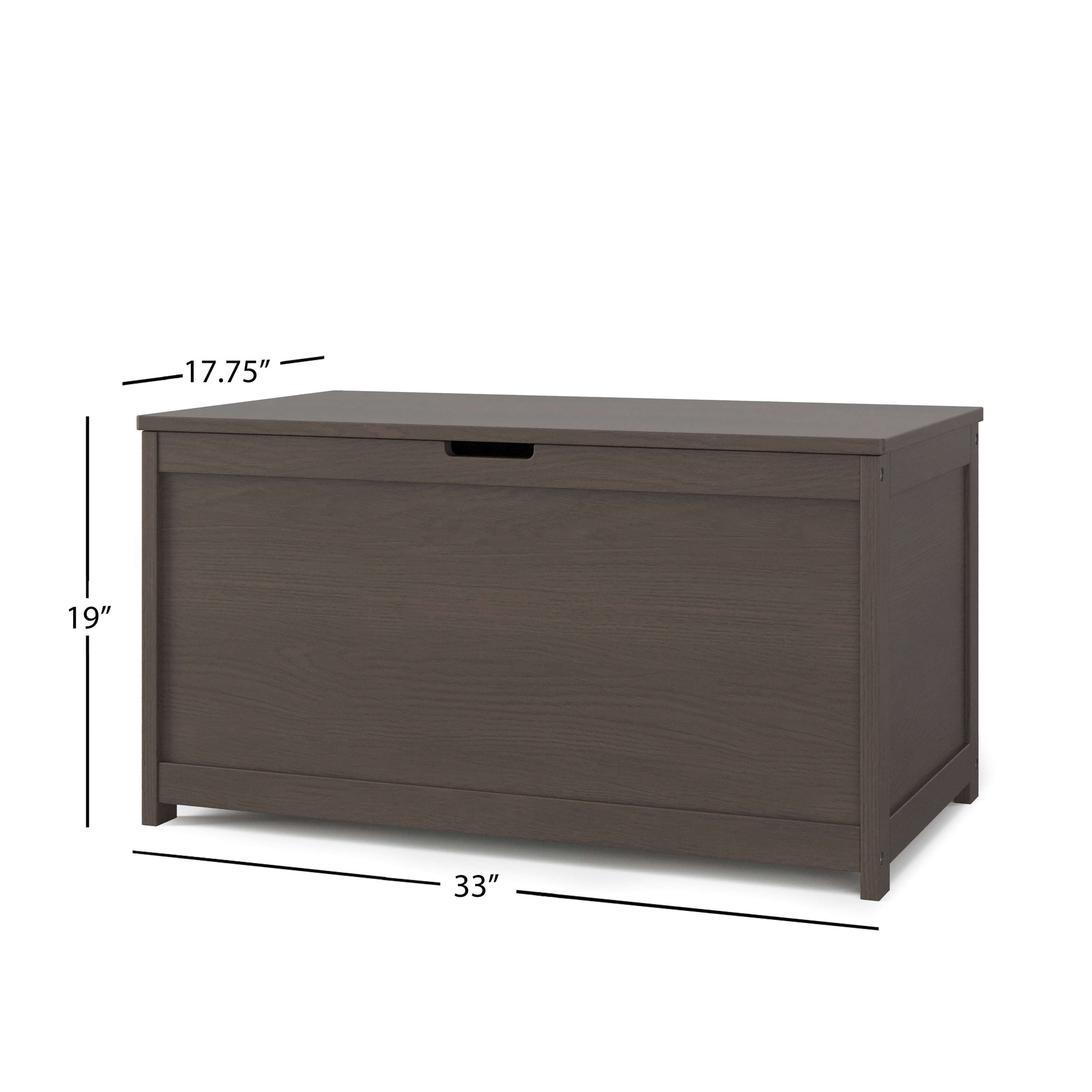 Child Craft Harmony 33" Kids Toy Box Storage Chest, Soft-Close Hinges, Wooden Construction, Dapper Gray