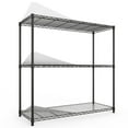 thumbnail image 3 of 3 Tier Wire Shelving Unit, Metal Garage Storage Shelves, Heavy Duty Storage Wire Rack Metal Shelves - Black, 3 of 8
