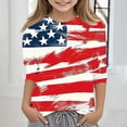 thumbnail image 2 of RKSTN Boys Girls Shirt 3D Realistic Graphic Crewneck 3/4 Sleeve Printed Tee Shirt 4th Of July Graphic Tee Tops For 2-10 Years Blouse, 2 of 5