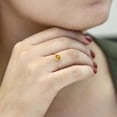 thumbnail image 3 of Gem Stone King 10K Rose Gold Yellow Citrine Solitaire Engagement Ring for Women (0.80 Cttw, Round 6MM, Gemstone November Birthstone, Size 5.5), 3 of 5