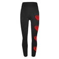 thumbnail image 5 of lcziwo Women's Valentines Day Leggings Heart Graphic Print Legging Pants Stretch High Waisted Tummy Control Yoga Pants Full Length Workout Tights Black L, 5 of 7
