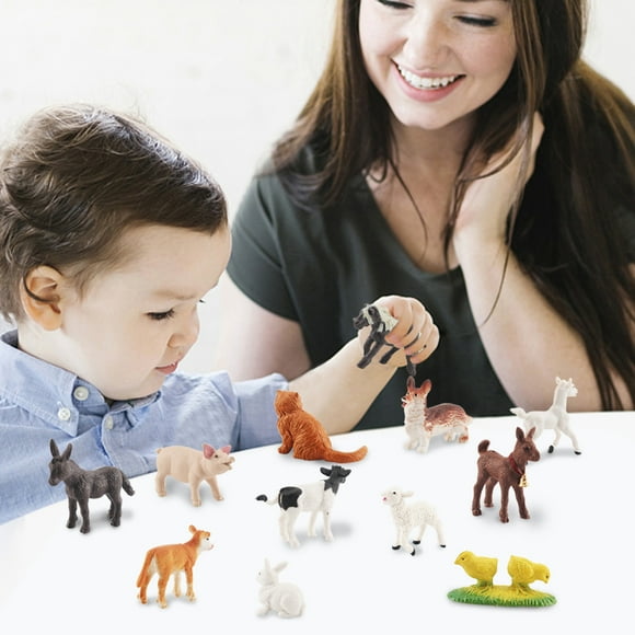 YANGHONGY 12PC Farm Toys Figurines Home Decorate Preschool Educational Arcti Animals Christmas Gift