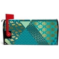 thumbnail image 2 of GZHJMY Magnetic Mailbox Covers Luxury Xmas Christmas Teal Mailbox Stickers MailWraps Post Cover 20.7x18.03 inch Home Decor, 2 of 5