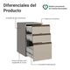 thumbnail image 3 of Gabinete Bajo Cocina Madesa Nice 40cm Con Encimera 3 Cajones, 3 of 5