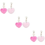 6 Pcs Love Plush Pendant Rhinestones Handbag Charms Key Chain Car Pink Rings Jungkook Cat Keychain Gift Miss