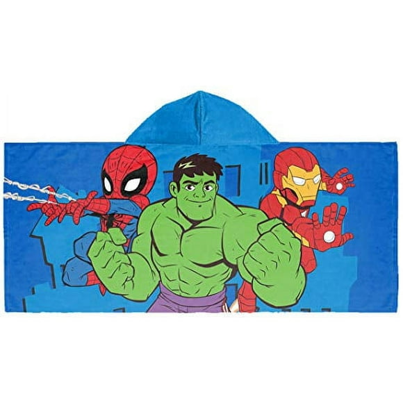 Jay Franco Marvel Super Hero Adventures United Kids Bath/Pool/Beach Hooded Towel
