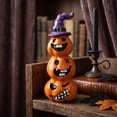 thumbnail image 4 of Cute Hat Wearing Pumpkin Resin Figurine Set, Spooky Tabletop Ornament, Minimalist European Style Decor for Halloween Living Room Shelf Indoor Holiday Party Display, 4 of 7