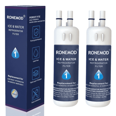 EDR1RXD1 Water Filter 1 Replacement Compatible with W10295370A WHR1RXD1 EDRIRXD1B 9081 9930 46-9081 46-9930 P5WB2L, 2 Pack