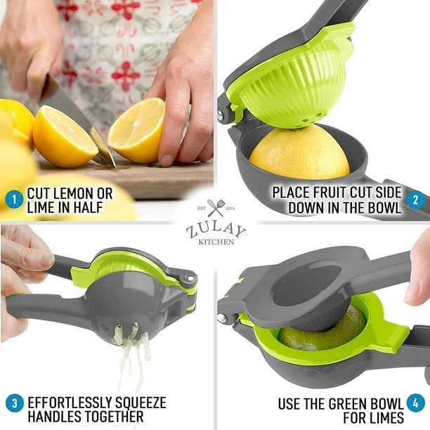 Zulay Premium Metal Lemon Lime Squeezer Manual Citrus Press