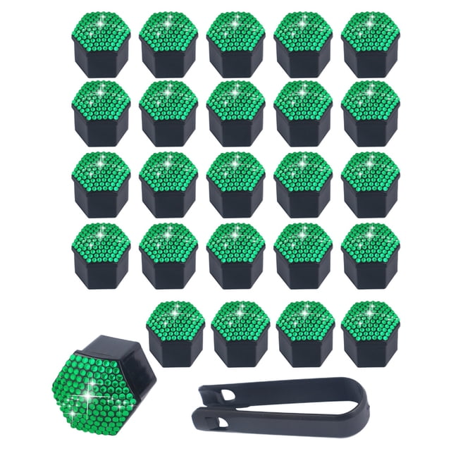 SDNall Housse de Roue de Voiture, Housse de Roue pour Voiture, Capuchons de Pneu de Voiture, Housse de Moyeu de Roue de Voiture Cloutée en Diamant, Housse Décorative de Vis de Pneu de Voiture Cloutée en Diamant, Capuchons de Pneu de Voiture, Roues pour Voiture
