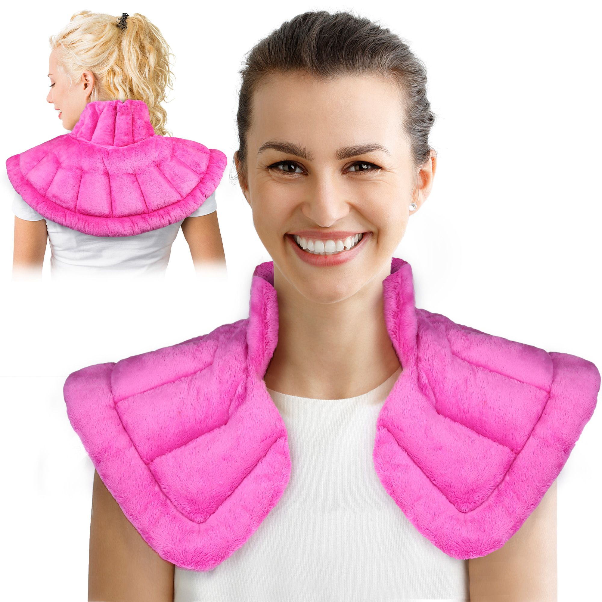 LotFancy Microwavable Heating Pad, Heated Neck Shoulder Wrap Hot Cold