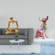 thumbnail image 2 of Figura decorativa de pensador abstracto, estatua de perro, decoración de , escultura elaborada en resina, adecuada para sala de estar, dormitor, 2 of 8