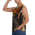 thumbnail image 3 of Pofeuu Vintage Style Elk Print Men's Muscle T-Shirt, Sleeveless, Muscle Tank, Classic Muscle Tee Top For Men Casual Sleeveless Muscle T-Shirt Trendy Clothes-XX-Large, 3 of 7