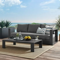 Modway Tahoe Outdoor Patio Powder-Coated Aluminum 2-Piece Set in Gray Charcoal