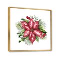 thumbnail image 3 of Designart 'Christmas Fir Branch and Holly Mistletoe Berries III' Traditional Framed Canvas Wall Art Print, 3 of 5