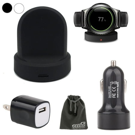 EEEKit 3in1 Kit for Samsung Galaxy Gear S2,Wireless Charging Stand and Car Charger+Home Wall Charger