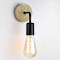 thumbnail image 2 of 2X Lámpara de Pared de Madera Aplique Vintage Lámparas de Pared Accesorio E27 Lámpara Retro de Cabecera Decoración Industrial Comedor Dormitorio Luz, 2 of 6