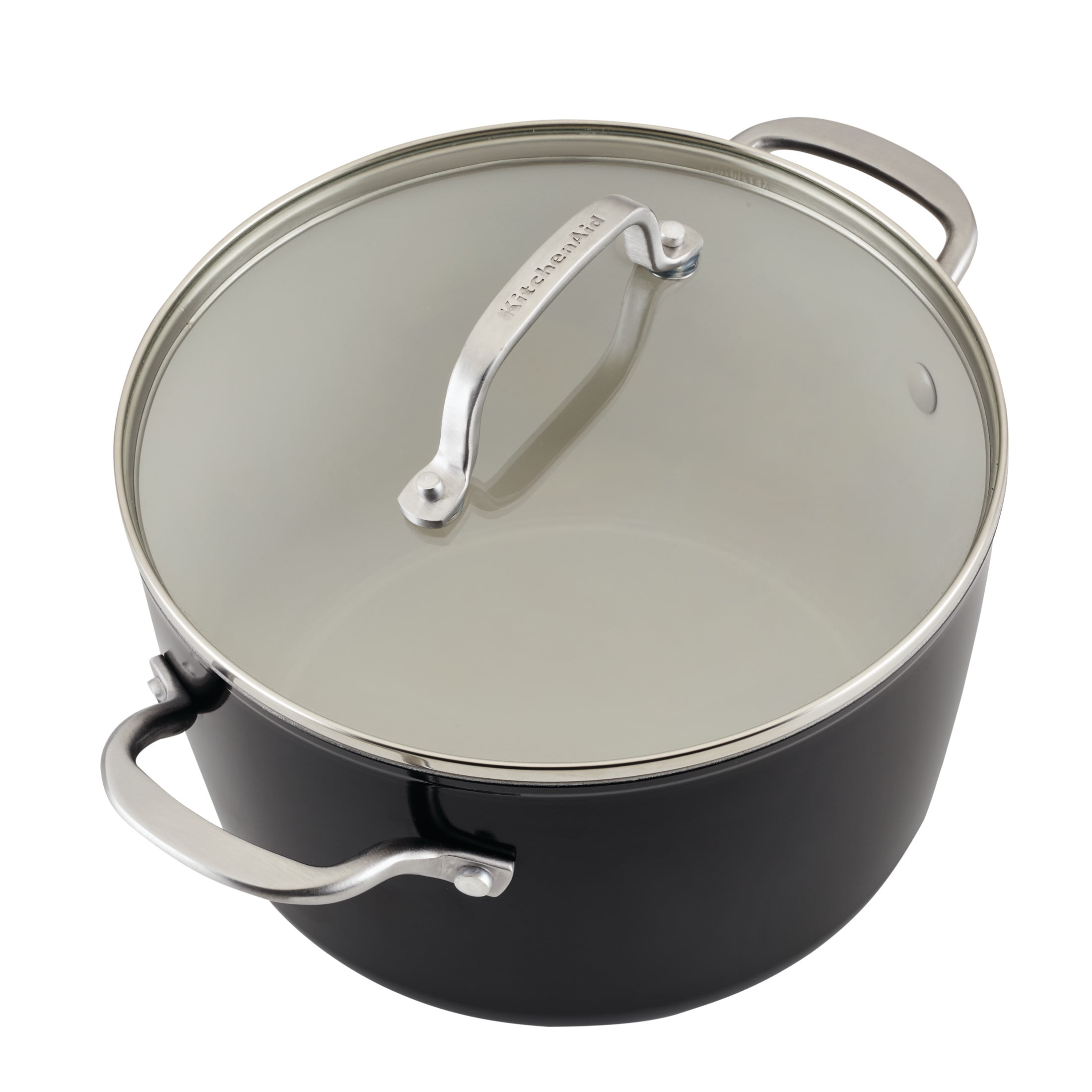 KitchenAid Ceramic Forged 10 Pcs Nonstick Cookware Set, Dishwasher Safe and Oven Safe to 500°F, Onyx Black
