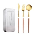 thumbnail image 2 of Luzkey Ensemble de Couverts de Camping 4 Pcs Ustensiles Portables Détachables Réutilisables Ensemble de Couverts pour Randonnée Cuisine Bureau Couteau Rose, 2 of 8