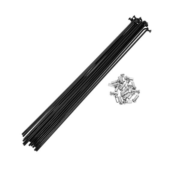 20 Set 12G Bicycle Spokes 265mm Bike Wheel Spokes Carbon Steel Black
