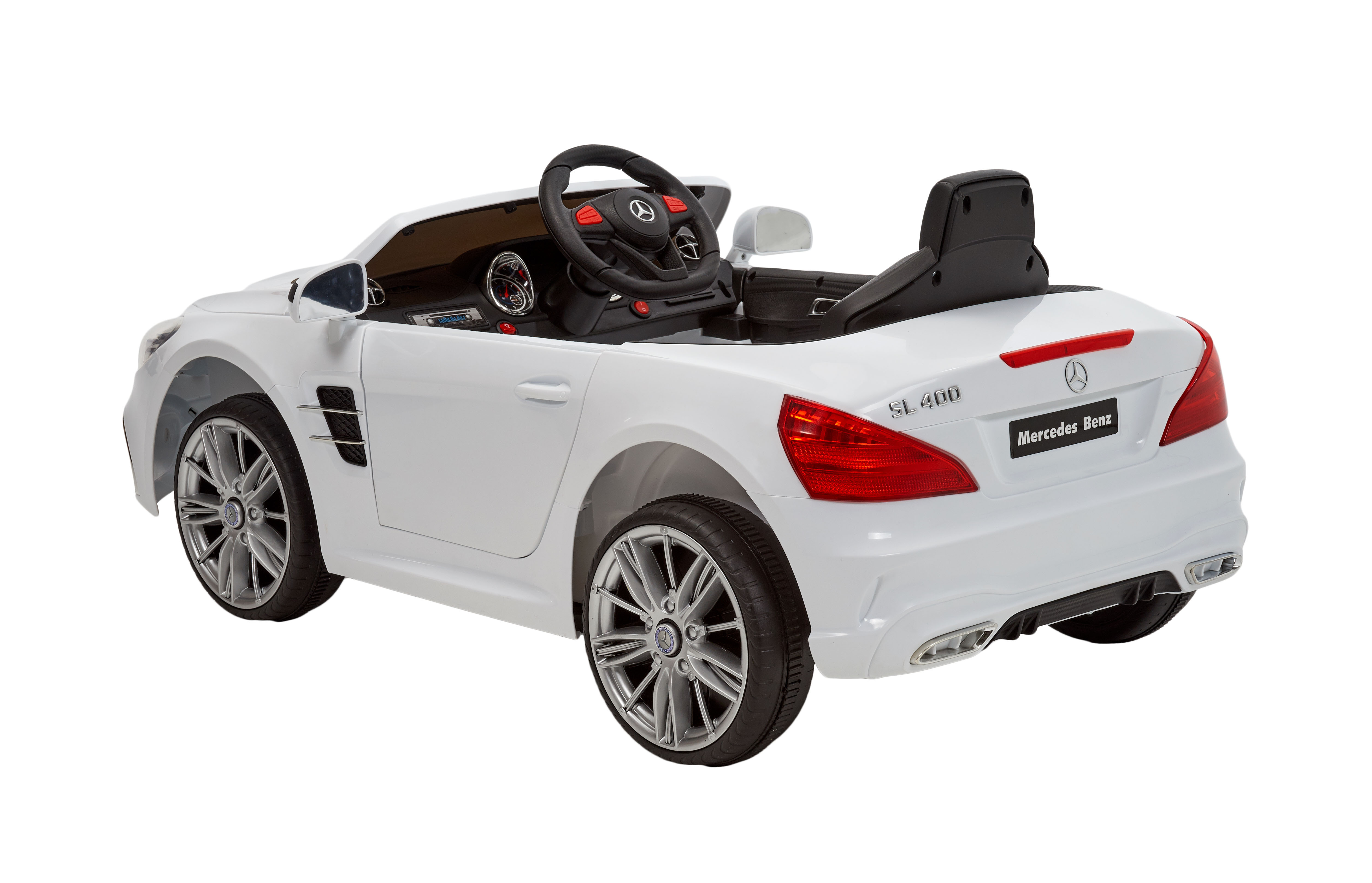 6 Volt Mercedes SL-400 White Convertible - Enjoy the open road in this stylish convertible Mercedes!! - image 4 of 9