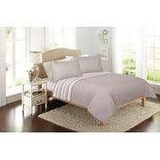 Better Homes & Gardens Solid Front Reverse Stripe Quilt, Taupe, King