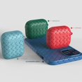 thumbnail image 4 of Compatible avec Seulement Airpods 3, Coque de Protection en tpu et Texture Cuir Rouge, 4 of 5