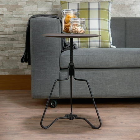 ACME Sada Round End Table in Espresso with Adjustable Height