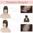 thumbnail image 4 of MY-LADY 100% Remy Human Hair Women Topper Hair Toppers Silk Base Hair Pieces Clip In Hair Topper with 3D Air Bangs 17 Colors 6inch #04 Medium Brown, 4 of 8