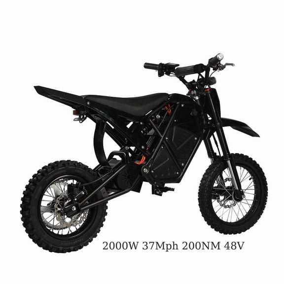 200NM 2000W Electric Dirt Bike for Teens Adults,14"/12"Fat Tire Electric Motorcycle,48V23AH Battery Ebike 37MPH Hydraulic Brakes Mountain Off-Road EBike Fit Age 13 UL2849