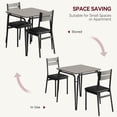 thumbnail image 4 of Three-piece kitchen y dining set para two square wood top cushioned sillas ideal para para small apartment spaces-gray, 4 of 9