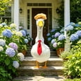 thumbnail image 5 of Ouuluon Porch Goose Wig Set Detachable Bow Tie Hair Accessory, 23 inch Porch Goose Decorative Ornament for Outdoor Garden Patio Yard Decoration, 5 of 7